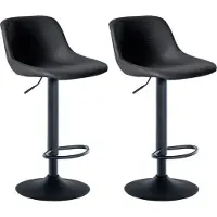 CLP 2er Set Barhocker Loft Kunstleder schwarz