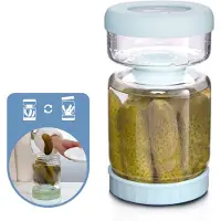 Markenlos Glasbehälter mit Sieb und auslaufsicheren Deckeln - Transparent/Blau