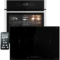KKT Kolbe Herdset: 60cm Einbaubackofen EB8313HC + 77cm Induktionskochfeld IH87705FZ | Pizzafunktion | Grill | Umluft | Heißluft | Automatik-Timer | 2-fach Wärmeschutzverglasung | SET8313HCIH77FZ