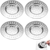 Famanu Abflussfilter Set von 4 Stück - Edelstahl, anti-verstopfend für Küche und Bad