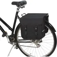 Famanu Fahrradtaschen Klassisch - Doppelte Fahrradtaschen für Heckträger (Schwarz)