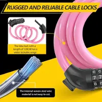 Markenlos Fahrradsperre mit Zahlenkombination 12mm/120CM - Licht Rosa