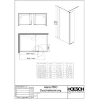 Hoesch 8629473.101414 DA Alaris Pro Walk-In mit Schutzwand
