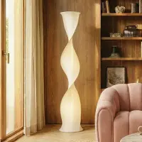 LUCANDE Novelle LED-Stehlampe, weiß, CCT, H 137cm, Ø 29 cm - , Novelle, dimmbar, Weiß, für Wohnzimmer, Kunststoff, Design