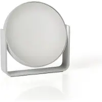 Zone Denmark Tischspiegel Ume, Kosmetikspiegel, Spiegel, 5-fach Vergrößerung, Aluminium Lackiert / Glas, Soft Grey, 28225