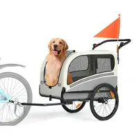 Sepnine 10202NS Pet Trailer 50KG, Verstellbarer Griff, Wasserdicht, 19" Räder - Dunkelgrau