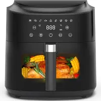 Aoucheni Airfryer 9L XL Heißluftfritteuse mit Digital-Touchscreen, 9 voreingestellten Programmen, 2350 W, Sichtfenster mit Beleuchtung, fettarm oder ohne Öl