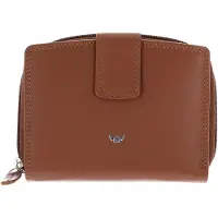 Golden Head Leder Geldbörse Polo RFID Protect Kombischeintasche mit Riegel 1438 Cognac braun