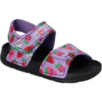 American Club NH205, Kinder EVA Sandalen Klettverschluss leichte Badeschuhe bequem, Schwarz/Rosa 28