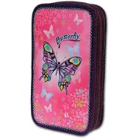 EMIPO Schulmäppchen 3-teilig Butterfly - Ungefülltes Federmäppchen