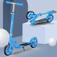 FOXSPORT Roller, Scooter, Cityroller, Tretroller, höhenverstellbar, klappbar, mit Handbremse, belastbar bis 100 kg, Blau