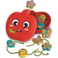 Clementoni Baby : Fädelspiel im Apfel-förmigen Behälter