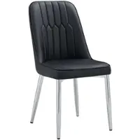 MODFU Esszimmerstuhl 2er-Set mit breiter Sitzfläche und Rückenlehne,Küchenstuhl mit rutschfesten Metallfüßen, für Polstersessel,Bürostuhl,Esszimmer und Küche,Schwarz + Silber