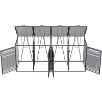 STILVORA Mülltonnenbox mit hydraulischem Deckel und Schloss, Gartenschrank mit vertikaler Holzoptik-Verblendung und Belüftung, Aufbewahrungsschrank aus Eisen für den Garten