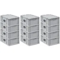 Proregal 12x Eurobox NextGen Portable | HxBxT 23,5x40x60cm | 44 Liter | Eurobehälter, Transportbox, Transportbehälter, Stapelbehälter