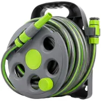DIVODV 27903 Gartenschlauch mit Wandaufroller 1/2", 3-lagig, 15 m, grau