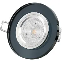 SSC-LUXon Glas LED-Einbauleuchte rund, schwarz spiegelnd, LED 355lm 4,9W warmweiß, DIMMBAR, GU10 230V MASTER LEDspot MV von PHILIPS