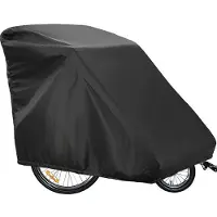 OEM Wasserfester Fahrradträger - 420D Oxford-Stoff - Wasserfester Träger für Fahrradkinderwagen - Met PolyurethanBeschichtung - Anti-UV, winddicht, staubdicht, wasserfest - 84x140x99cm - Schwarz