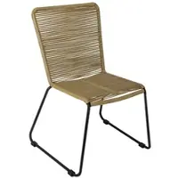 Möbelliebling SAM Gartenstuhl Outdoor-Seilstuhl Taupe mit Eisen-Gestell in Schwarz ISRA