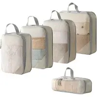 OEM Reisorganisator, 5-teilig, kompressie-verpakkingskubus-Satz für Reisetaschen, Reiseaccessoires, ausfahrbarer Verpackungsorganisator, leichter Reisorganisator, Koffer-Organisatoren