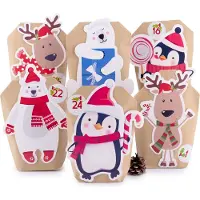 Ingo Steyer GmbH & Co. KG pajoma Adventskalender Tiere zum Befüllen, 24 Kraftpapiertüten
