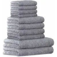 Cawoe Handtuch Set, 10-tlg. - Lifestyle, 2x Duschtuch, 4x Handtuch, 4x Gästetuch Hellgrau / Set