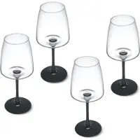 MIKASA Palermo Set de 4 Gläser de Kristall Weißweingläser, 400ml, Set de Weingläser white mit schwarzem Stiel, Kristall 100% bleifrei - Geschenkbox de spülmaschinenfest