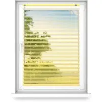 Fart Produkt time4blinds - Jalousien Fenster Innen ohne Bohren, Alu Jalousie Aluminium Rollos, Hellgelb, Links, 1200x600