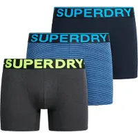 Superdry für Herren. M3110452C 3er Set Boxershorts Design blau, marineblau, schwarz (M), Heimtextilien, Baumwolle