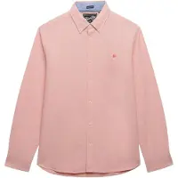 Superdry für Herren. M4011100A Schickes rosa Oxford-Hemd (M), Lässig, Baumwolle, Klassisch, Langarm