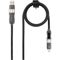 Nanocable 10.01.2501, 1 m, USB A/USB C, USB C/Lightning, USB 2.0, Schwarz