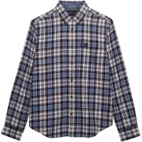 Superdry für Herren. M4011047A Blau-rot kariertes Lumberjack-Hemd (L), Lässig, Baumwolle, Langarm