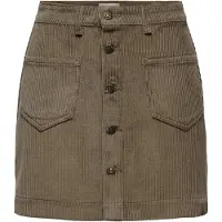 ONLY Cordrock "ONLAMAZING HW CORD SKIRT", Damen, Gr. XL (42), braun (cub), Cord, Obermaterial: 100% Baumwolle, unifarben, mini, Röcke Cordrock, Baumwollmischung