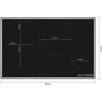 Bosch Serie 6 PVS845HB1E, Schwarz, Integriert, 80 cm, Zonen-Induktionskochfeld, Glaskeramik, 4 Zone(n)