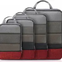 Famanu Kompressions-Packwürfel Set – 4-teilig, erweiterbarer Kofferorganizer