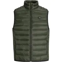 Jack & Jones 12280973_1647_S, Weste, Unisex, Erwachsener, Reißverschluss, Nylon, Grün