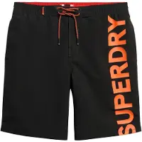 Superdry für Herren. M3010238A Klassischer schwarzer Badeanzug (M), Strandbekleidung, Recyceltes Polyester, Nachhaltig