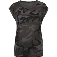Build Your Brand Ladies' Camo Extended Shoulder Camo Tee