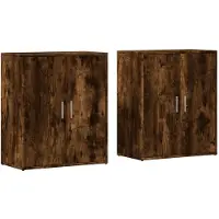 vidaXL Sideboards 2 Stk. Räuchereiche 60x31x70 cm Holzwerkstoff