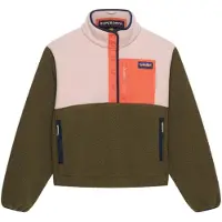 Superdry für Damen. W5012073A Grüner Colour Block Pull On Fleece (L), Lässig, Recyceltes Polyester