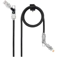 Nanocable 10.01.2601, 1 m, USB A/USB C, USB C/Lightning, USB 2.0, Schwarz, Grau