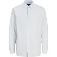 Jack & Jones Langarmhemd "JPRBLABUSHWICK STANLEY SHIRT L/S SN", Herren, Gr. M, N-Gr, blau (cashmere blau fit:stripe), Web, Obermaterial: 100% Baumwolle, unifarben, relaxed fit, Hemden Langarmhemd