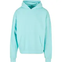 Build Your Brand lässiger Herren Hoodie große Kapuze Kordelzug 460 g/m² mit Baumwolle Hell-Blau