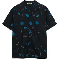 Superdry für Herren. M4011137A Hemd Cabana Print navy (S), Lässig, Baumwolle, Kurzarm, Marine