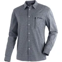 Maier Sports Funktionshemd "Mats L/S", Herren, Gr. 58, Normalgrößen, grau, 97% Polyester, 3% Elasthan, Hemden Funktionshemd, Herren Hemd langarm, karriertes Freizeithemd, Langarmhemd, Regular Fit