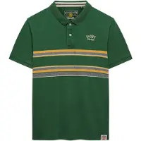 Superdry für Herren. M1110464A Vintage Stripe grünes Poloshirt (L), Lässig, Baumwolle, Kurzarm