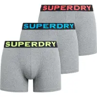 Superdry für Herren. M3110452B 3er-Pack Boxershorts Text grau (M), Heimtextilien, Baumwolle
