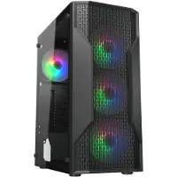Cougar MX110 RGB, Midi Tower, PC, Schwarz, ATX, micro ATX, Mini-ITX, Metall, Gehärtetes Glas, Gaming