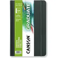 Canson Skizzenbuch GRADUATE DRAWING, 140 x 216 mm, schwarz 52 Blatt, weisses Papier 160 g/qm, Hardcover mit