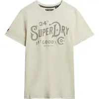Superdry für Herren. M1012229A Heritage Brand Entspanntes T-shirt off-white (XL), Weiß, Lässig, Baumwolle, Kurzarm